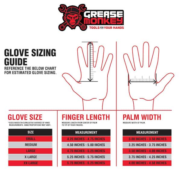 Grease Monkey Gorilla Grip Slip Resistant Glove Medium, Large, Extra Large  (XL)