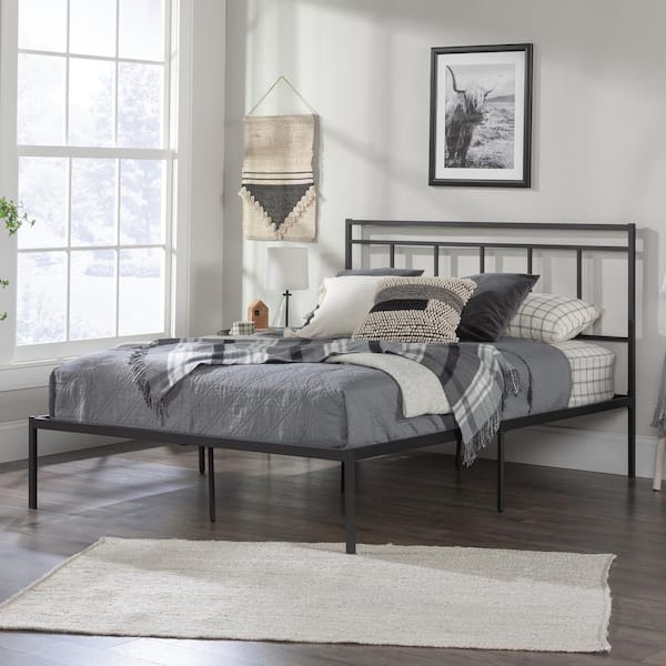 SAUDER Cannery Bridge Black Metal Frame Queen Size Platform Bed