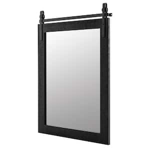 22 in. W x 30 in. Rectangular Frame Wall Bathroom Vanity Mirror in Black