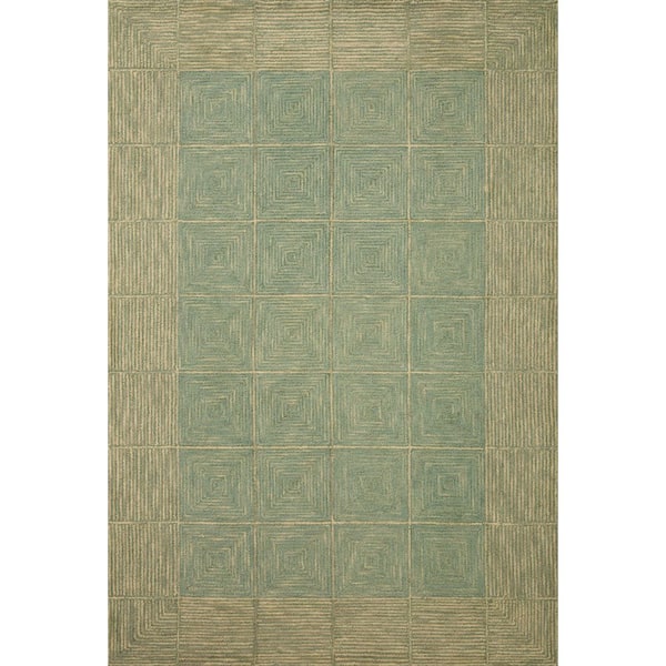 Chris Love Julia Francis Green / Natural 8 ft. 6 in. x 12 ft. Contemporary Area Rug