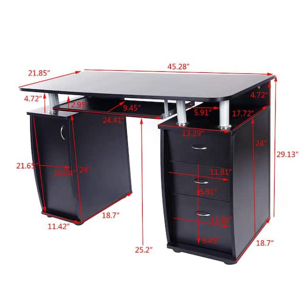 Have a question about Outopee 45 in. W Retangular Black Wood 1 Door  Computer Desk with 3-Drawer? - Pg 1 - The Home Depot