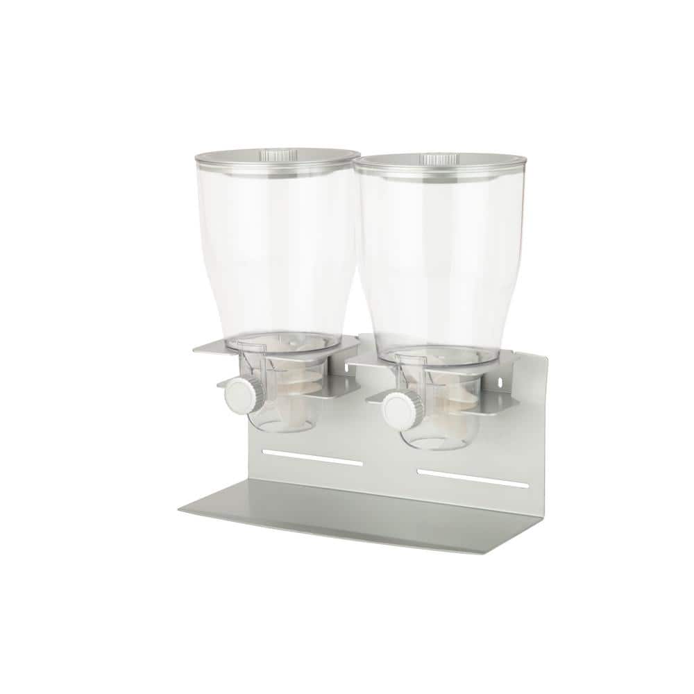 Double Commercial Cereal Dispenser, Metallic & Chrome