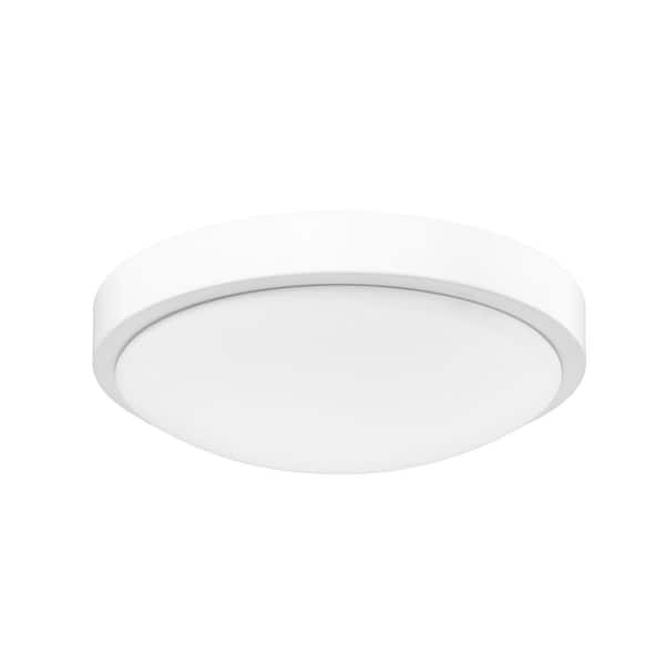 Golden Lighting Gabi 10 in. Modern Matte White and Opal Integrated LED Flush Mount