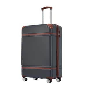 22.05 in. Black ABS Hardside Spinner Luggage 20" Suitcase with 3-Digit TSA Lock, Telescoping Handle, Wrapped Corner