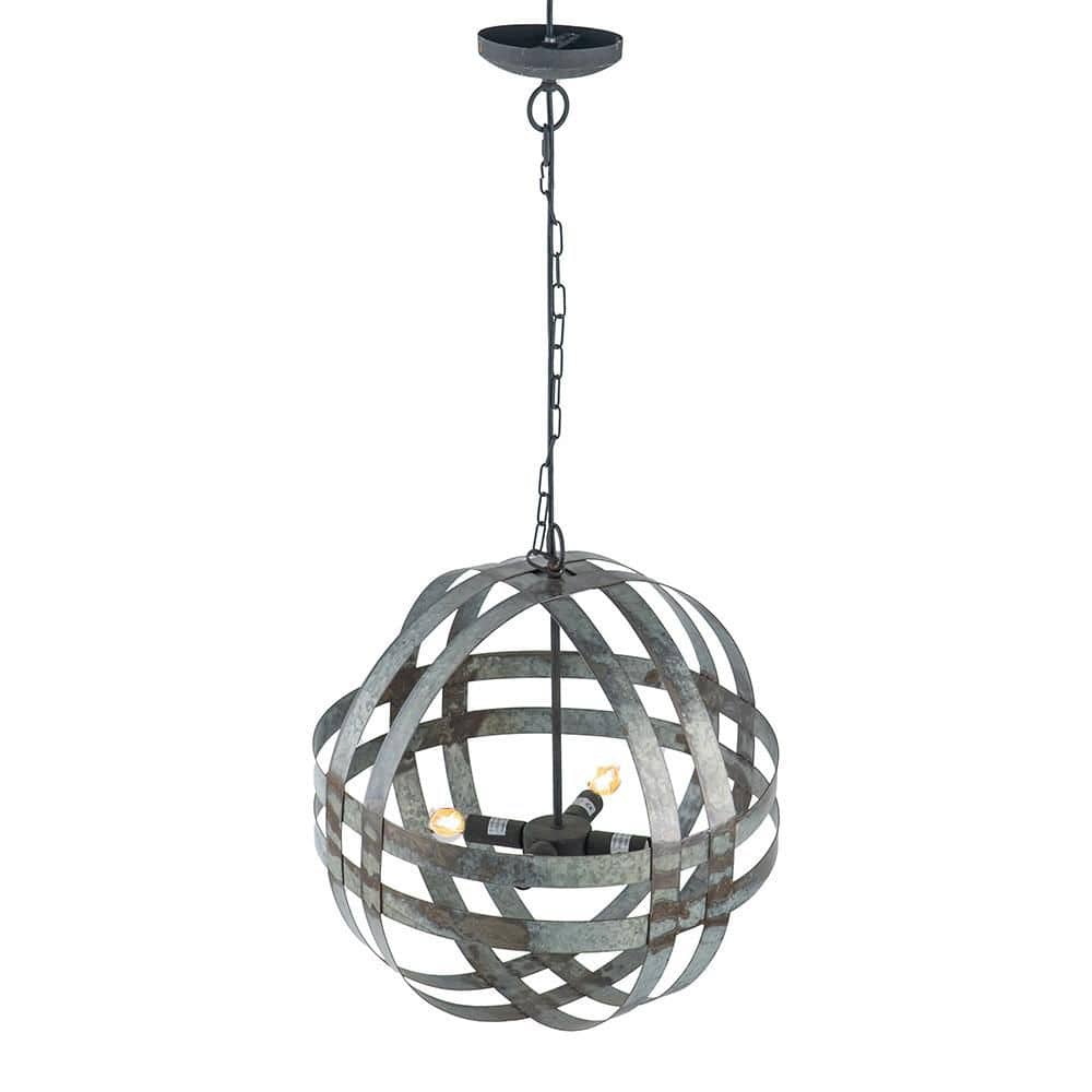 CircleBeaded 4-Light Sliver Galvanized Chandelier, Hanging Light Fixture with Adjustable Chain, Bulb Not Included price history on PriceWatchPro