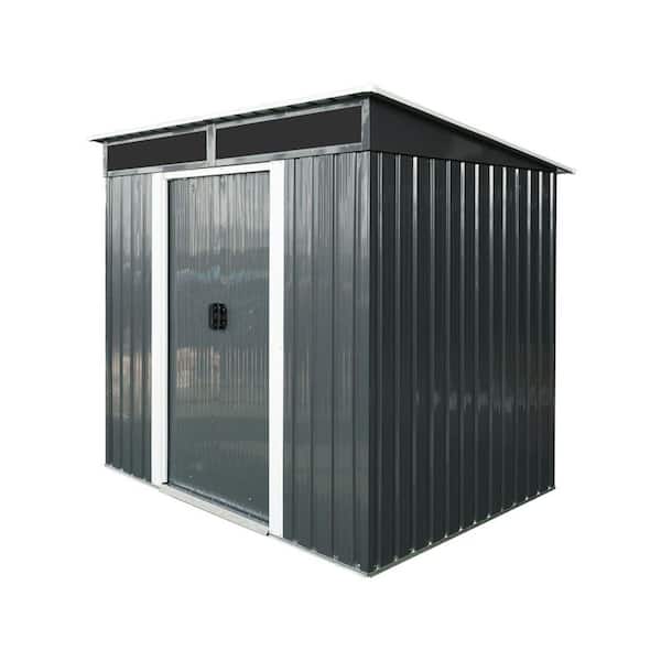 Outdoor Storage Shed 6 ft. W x 5 ft. D Metal Shed with Foundation Black (30 sq. ft.)