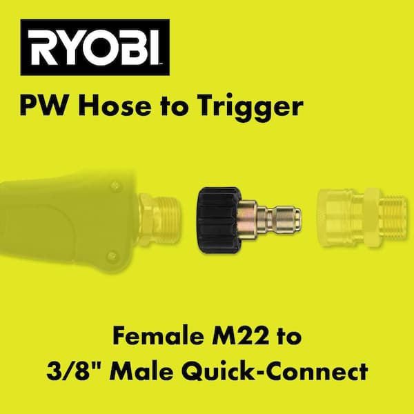 RYOBI Female M22 x 3/8 in. Male Quick-Connect Connector for Pressure Washer