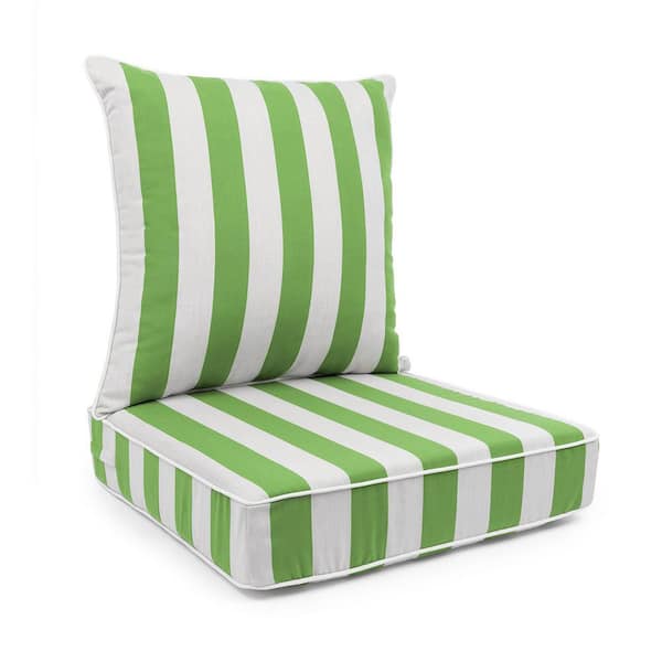 クッション Sherry Kline Cabana Stripe Green/White Outdoor Deep Seat Cushion