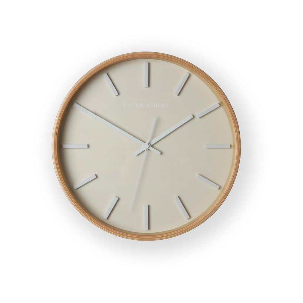 Laura Ashley Mounton Pale Dove Grey Wooden Clock | The Home Depot