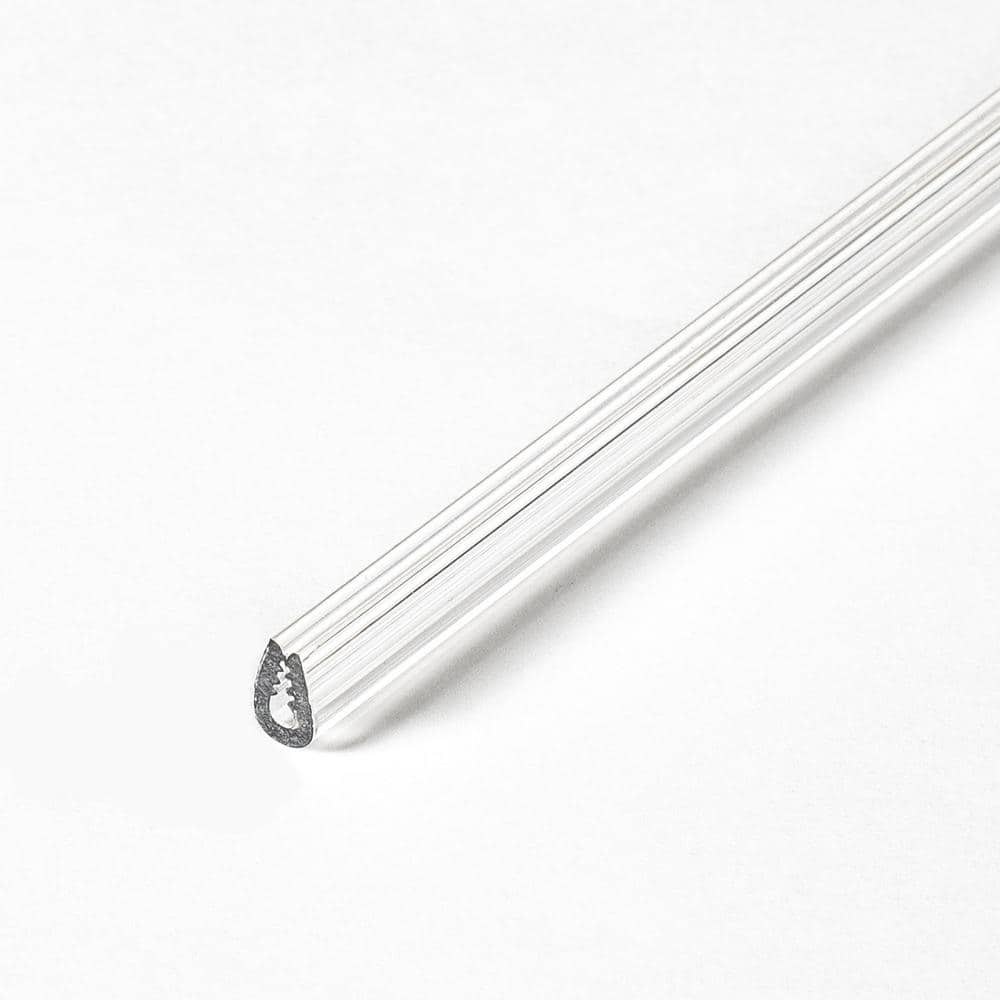 11/32 in. D x 3/32 in. W x 48 in. L Clear Butyrate Plastic U-Channel Mouldi