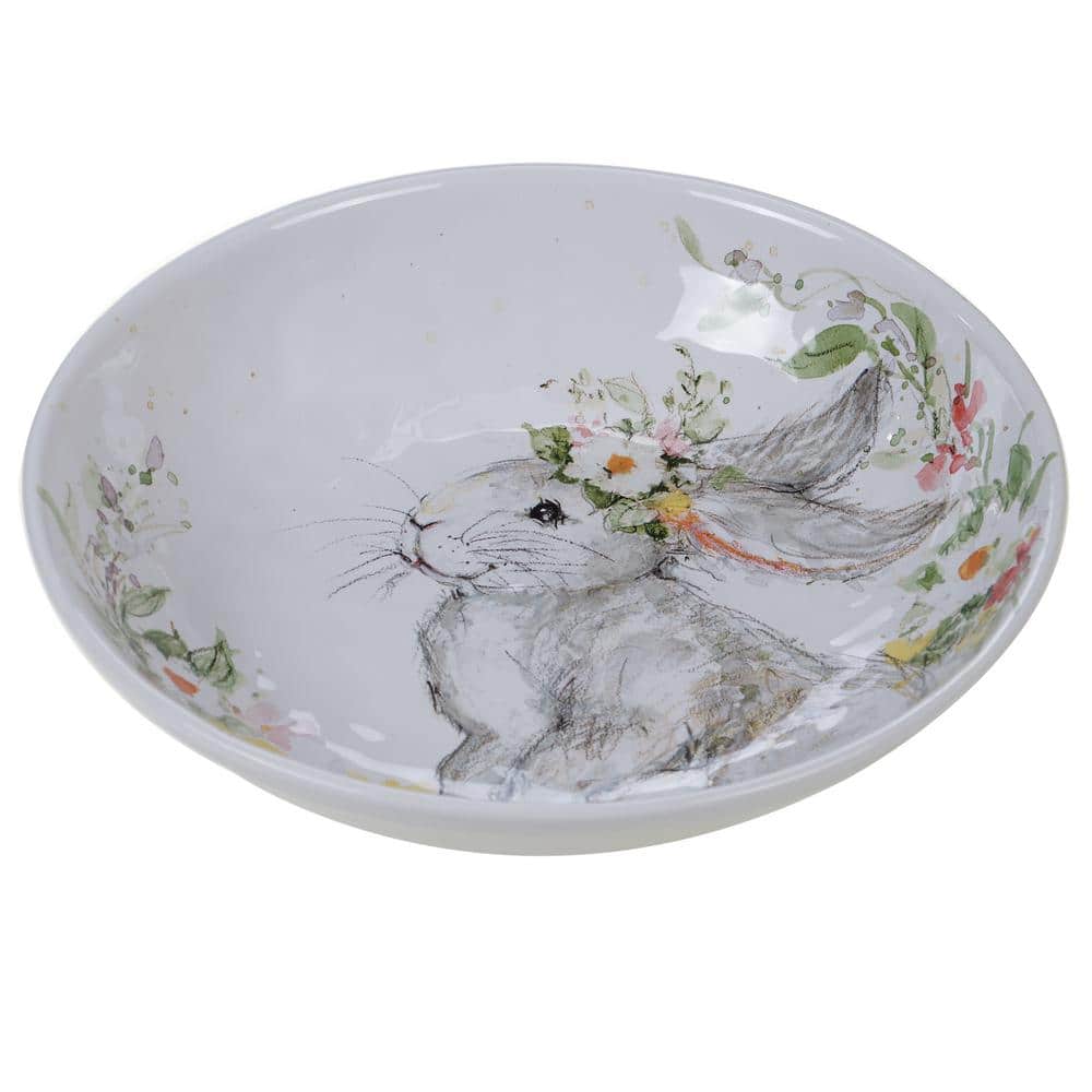 Photos - Tray Certified International Sweet Bunny 13 in. Multicolored Earthenware Serving/Pasta Bowl 23240 