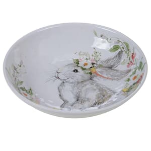 Sweet Bunny 13 in. Multicolored Earthenware Serving/Pasta Bowl