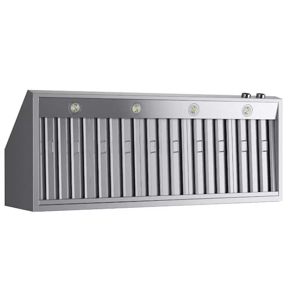 60 in. Ducted Wall Mount Range Hood 1200 CFM in Stainless Steel with Round Display