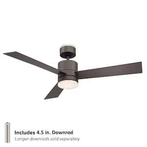 Axis 52 in. LED Indoor/Outdoor Bronze 3-Blade Smart Downrod Ceiling Fan 2700K Light Kit and Remote Control