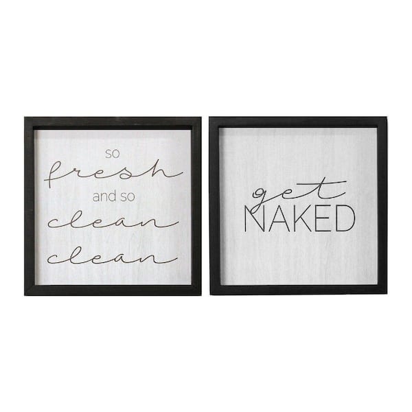 HomeRoots 12 in. x 12 in. Black by Unknown Wood Wall Art