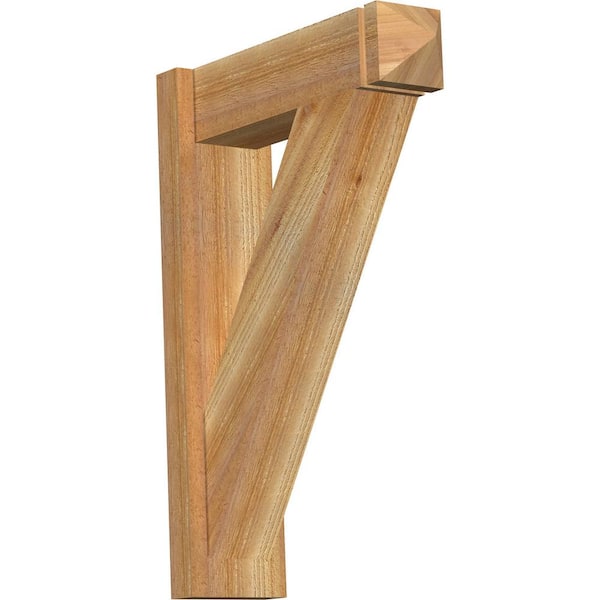 Ekena Millwork 6 in. x 28 in. x 20 in. Western Red Cedar Traditional Arts and Crafts Rough Sawn Outlooker