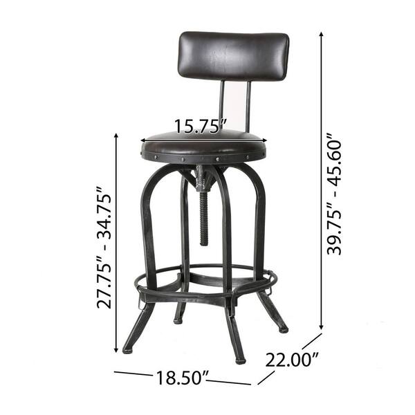 Home Beyond Clermont 39 in. Brown Upholstered Bar Stool (Set of 2)  UC-13HBRN - The Home Depot