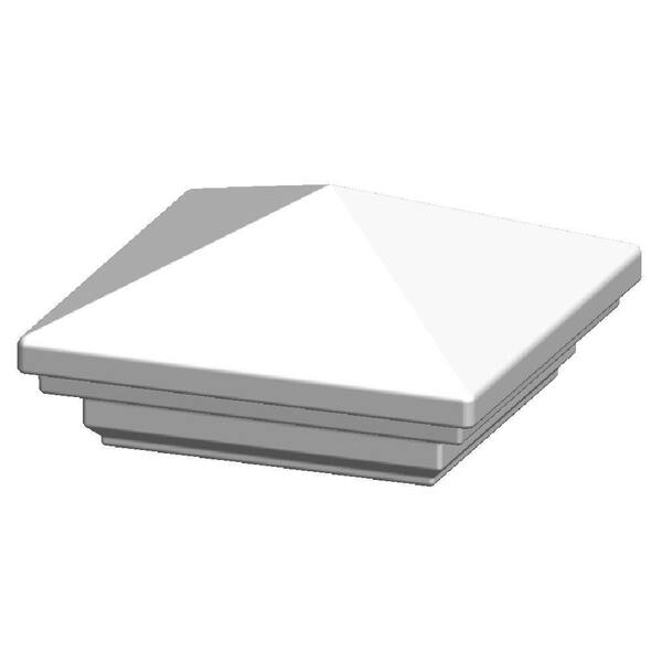 Pegatha 3.5 in. x 3.5 in. Aluminum White Pyramid Post Cap