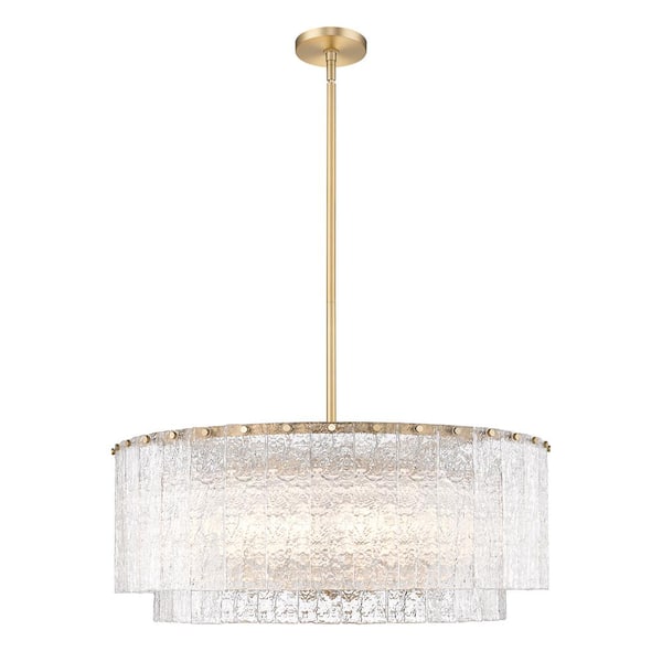 Unbranded Glacier Modern Gold 12 Light Tiered Pendant Light with no Bulbs included