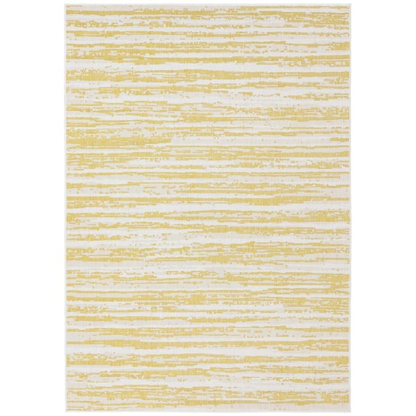 Sunnydaze Sunnydaze Abstract Impressions Polypropylene Patio Area Rug in Golden Fire - 7 x 10 Foot