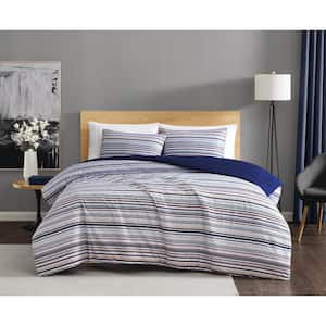 Teagan Stripe Multiple Polyester 3-Piece Full/Queen Comforter Set