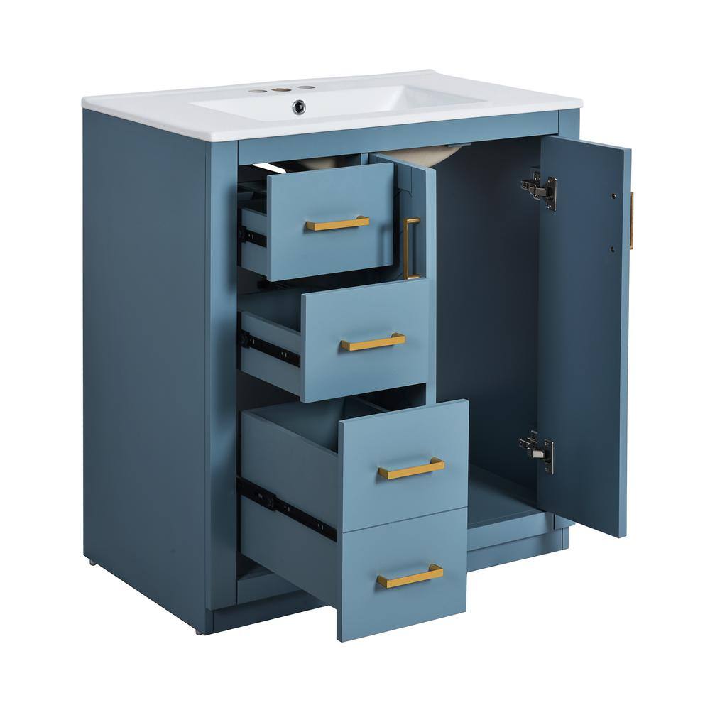 30 in. W x 18.3 in. D x 34 in. H Bathroom Blue Linen Cabinet price history on PriceWatchPro