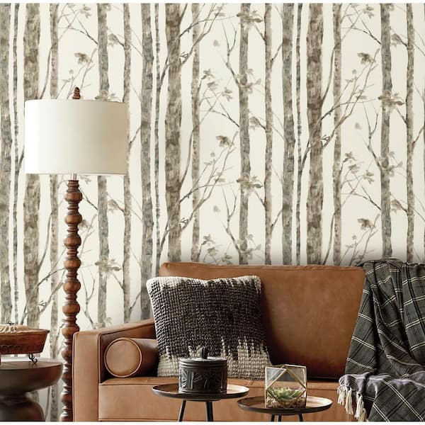 Brown and Taupe Birch Trees Peel and Stick Wallpaper (Covers 28.18 sq. ft.)