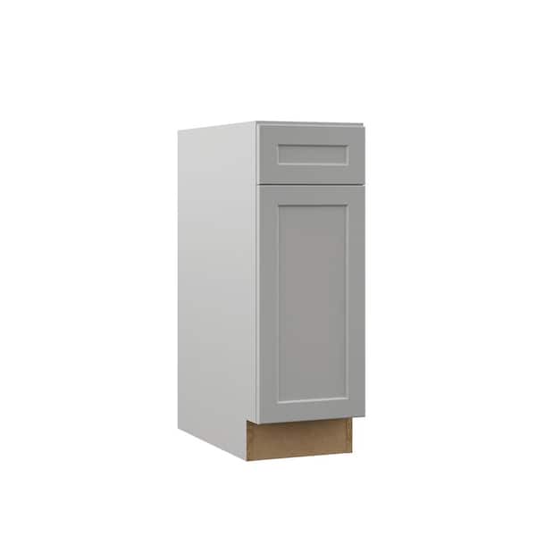Hampton Bay Designer Series Melvern Assembled 12x34.5x23.75 in. Base Kitchen Cabinet in Heron Gray