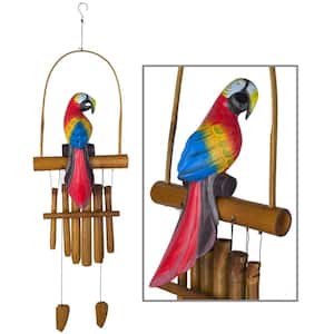 Asli Arts Collection, Parrot Bamboo Chime, 36 in. Wind Chime CPA437