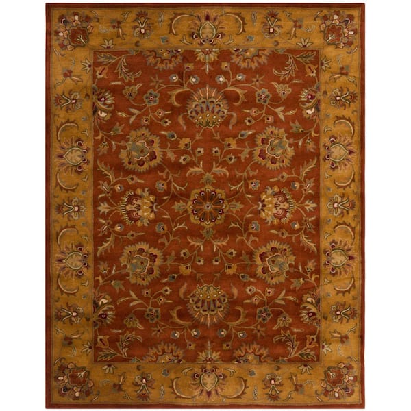 Heritage 10 ft. x 14 ft. Red/Natural Antique Floral Area Rug