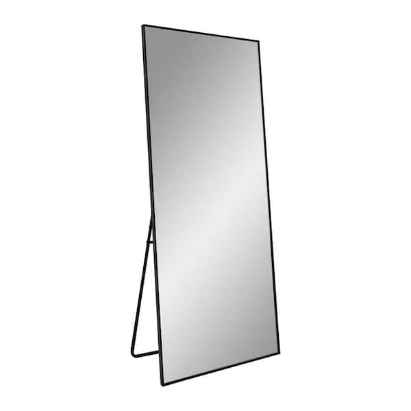 Unbranded 24 in. W x 65 in. H Metal Black Standing Mirror, Standing/Hanging Large Full Length Mirror, Explosion-Proof Glass