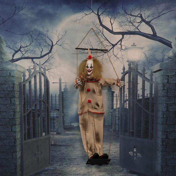 Haunted outlets Hill Farm 1.3-ft. Animated Clown, Talks, Halloween Decoration for Indoor