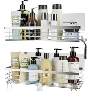 2-Pack Adhesive Shower Caddy Bathroom Shelf Expandable Wall Mounted No  Drilling Storage Organizer Rotating Rack for Bathroom Kitchen - Walmart.com  in 2023