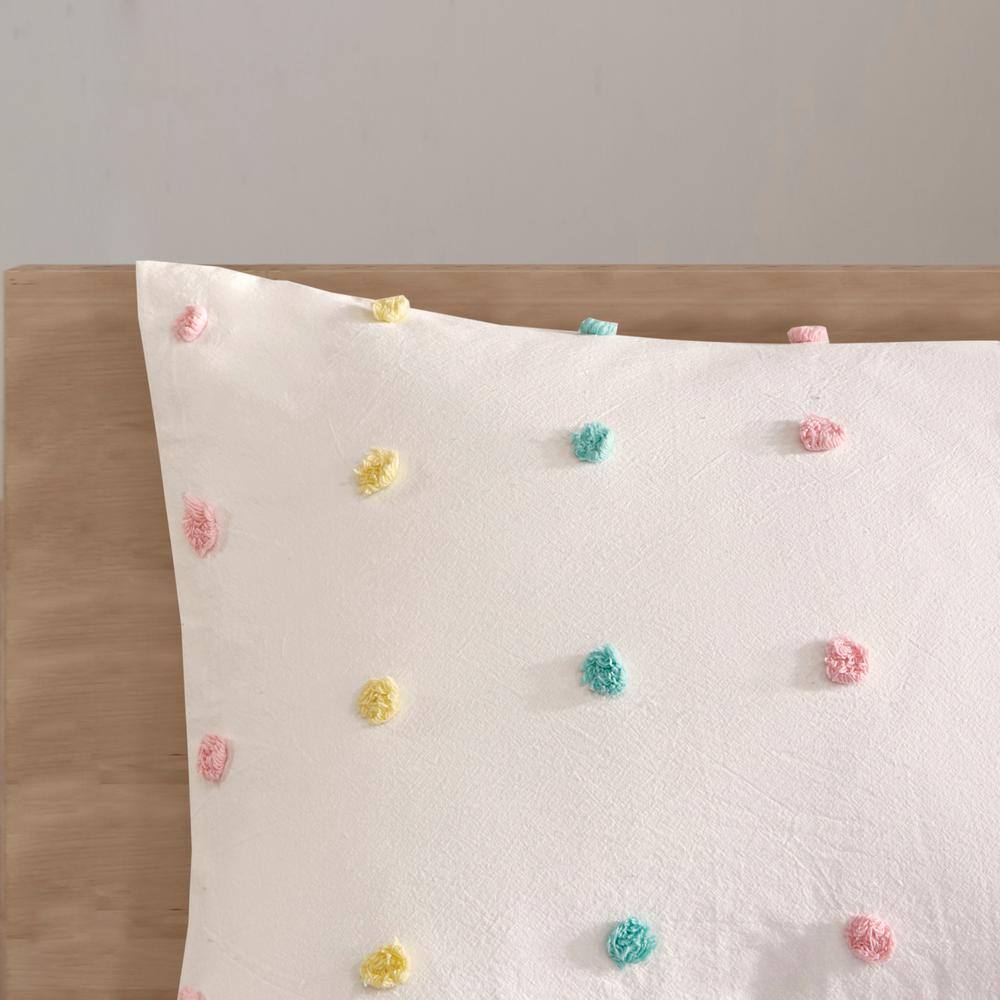 Callie Twin/Twin XL Cotton Jacquard Pom Pom Duvet Cover Set