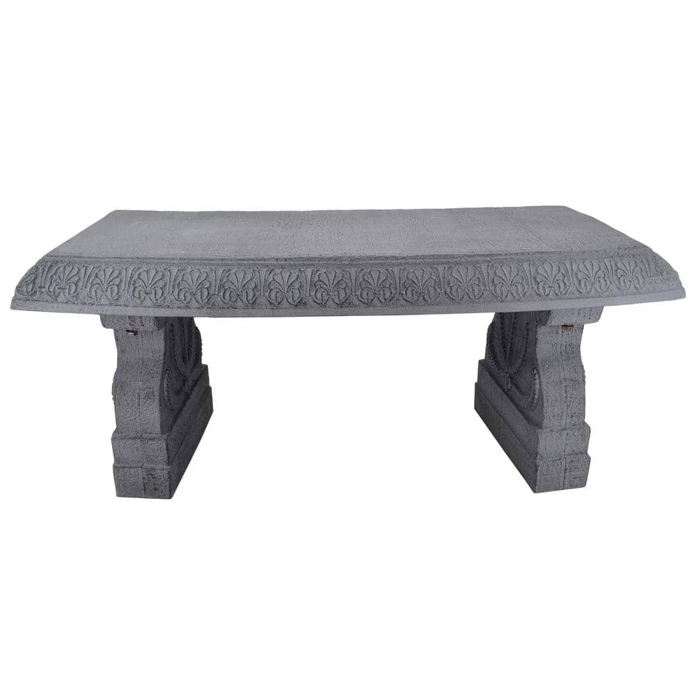 Gray Fiberclay Weather Resistant Outdoor Garden Bench