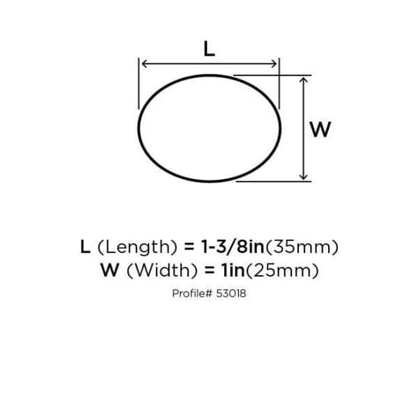 Satin Nickel Oval Cabinet Knob with Mounting Hardware