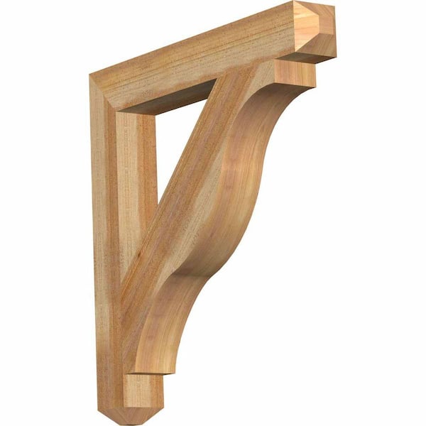 Ekena Millwork 4 in. x 30 in. x 30 in. Western Red Cedar Funston Craftsman Rough Sawn Bracket