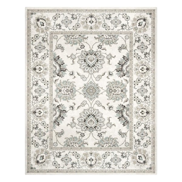 Majestic Moena Ivory 9 ft. x13 ft. Oriental Indoor Area Rug