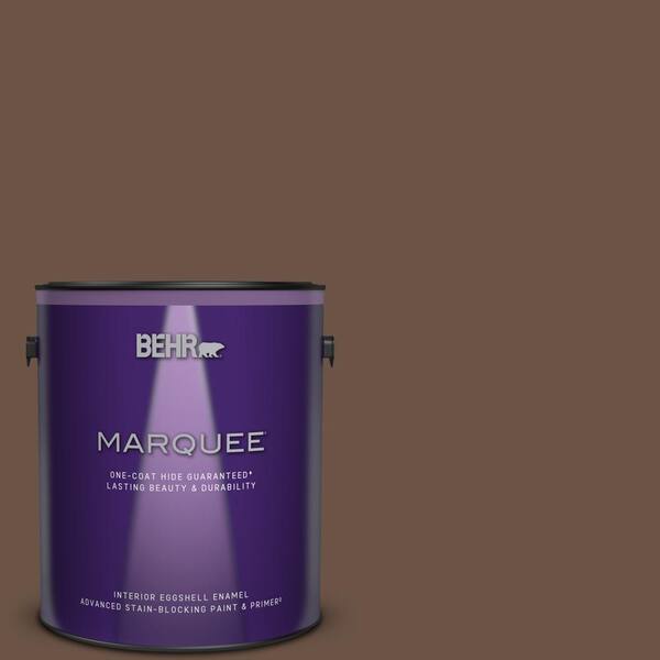 BEHR MARQUEE 1 gal. #MQ2-05A Authentic Brown One-Coat Hide Eggshell Enamel Interior Paint & Primer