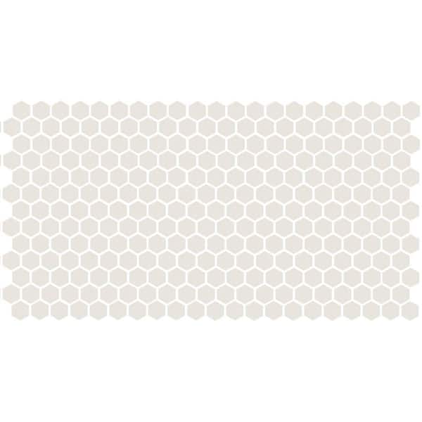 Daltile Keystones Unglazed Arctic White 12 in. x 24 in. x 6 mm Porcelain Hexagon Mosaic Floor and Wall Tile (21 sq. ft. / case)