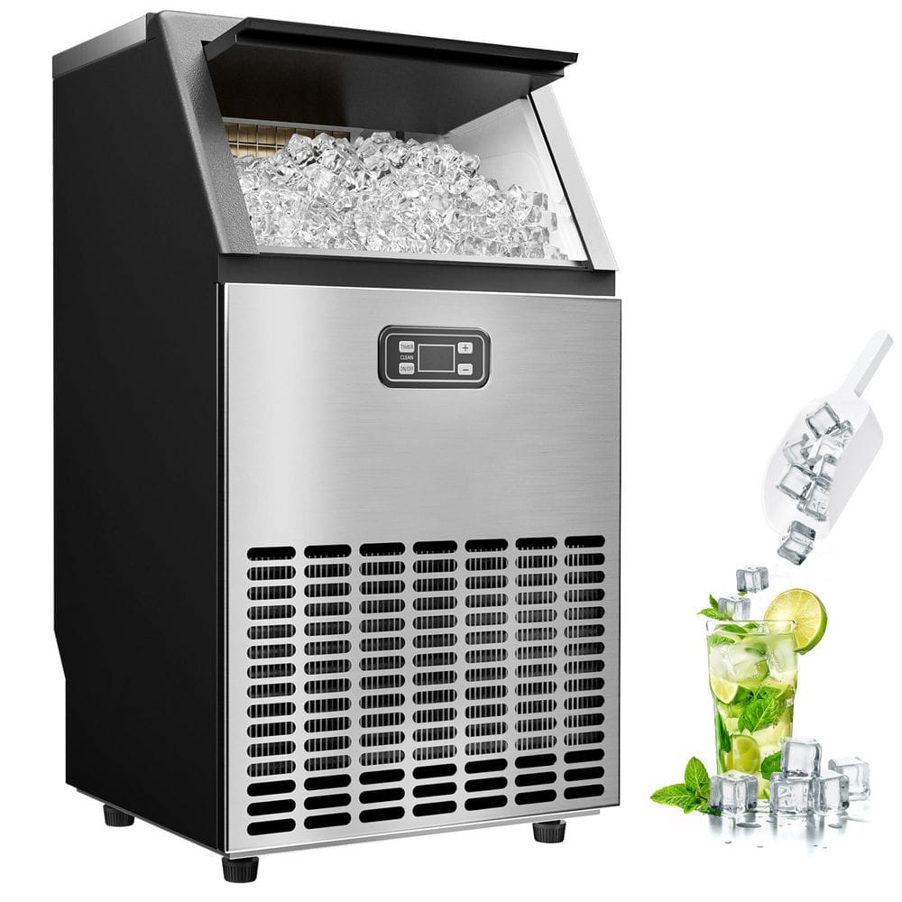 17.52 in. 150 lb. /24H Undercounter/Freestanding Commercial Ice Maker in Stainless Steel, 33 lb. Ice Storage Capacity