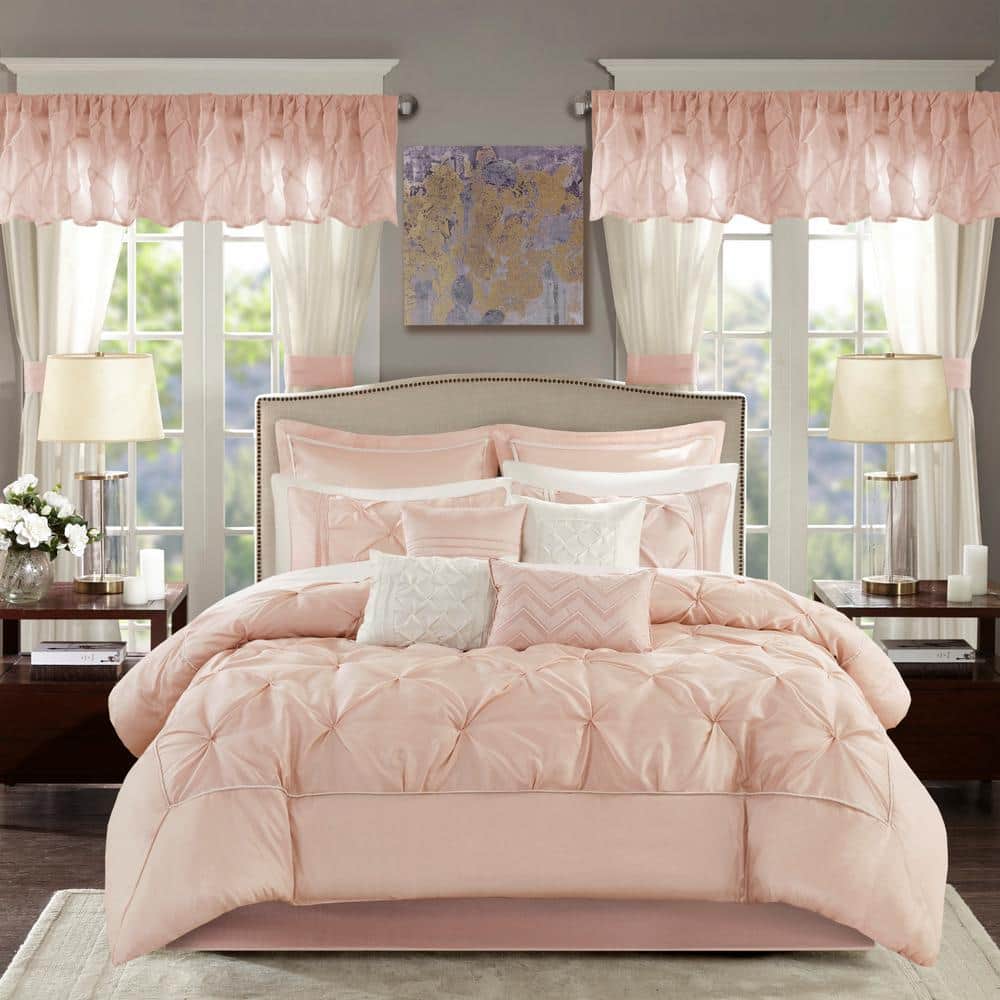 Blush Microfiber California King Down Alternative Bedding Set