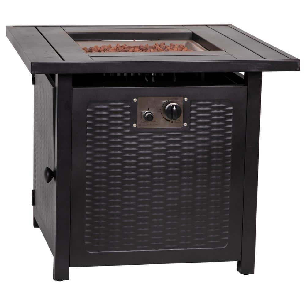 TAYLOR + LOGAN Black Steel Fire Pit Table FI504420TAYLH The Home Depot