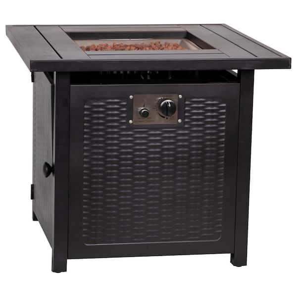 TAYLOR + LOGAN Black Steel Fire Pit Table