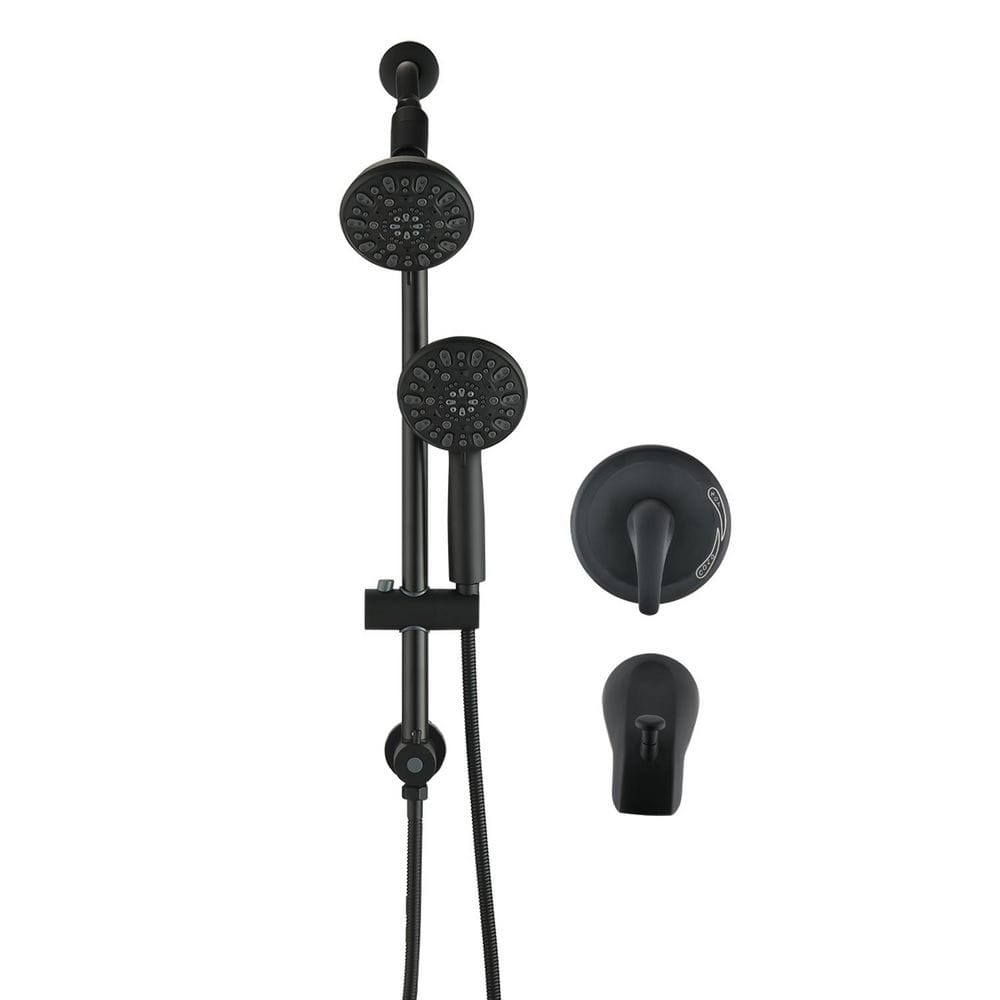 Single Handle 7-Spray Tub and Shower Faucet 2 GPM in Spot Defense Matte Black Valve Included price history on PriceWatchPro