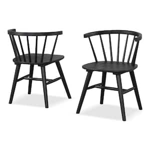 Veneten Black Wood Dining Chairs (Set of 2)