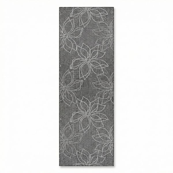 Ash 2 x 7 ft. Charm Botanical Casual Flatwoven Floral Polypropylene Runner Indoor/Outdoor Area Rug