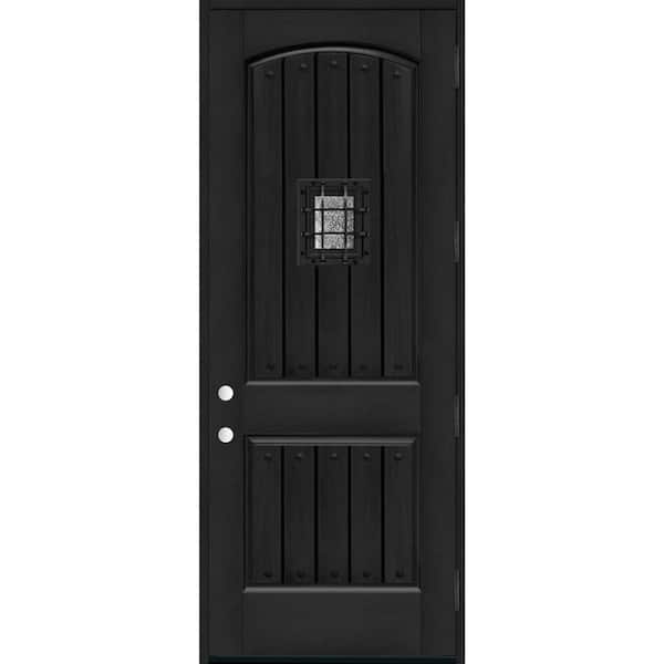 Steves & Sons 36 in. x 96 in. 2-Panel Right-Hand/Inswing Onyx Stain Fiberglass Prehung Front Door with 4-9/16 in. Jamb Size