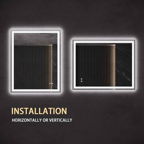FUNKOL 32 in. W x 40 in. H Rectangular Frameless Adjustable