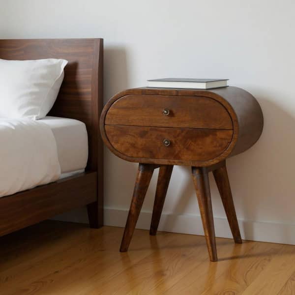 Chestnut 2-Drawer 17.70 in. Nightstand